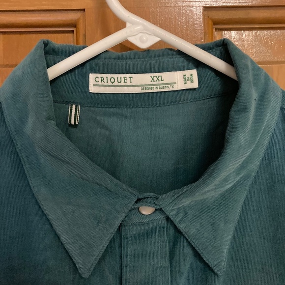 Men’s Criquet Short Sleeve Corduroy Pearl Snap, XXL - Picture 3 of 5